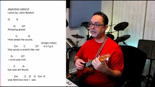 Amazing Grace Ukulele Play along by Mr. Velez Virtual Music