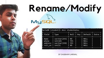 Rename/Modify Table in MySQL in Hindi - 10 | MySQL Tutorial for beginners in hindi #rename  #modify