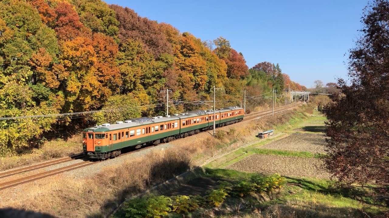 しなの鉄道 115系湘南色 紅葉バック Youtube