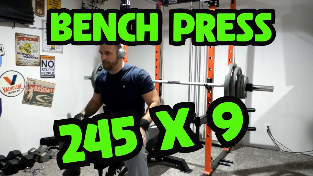 Bench Press 245 x 9 - YouTube