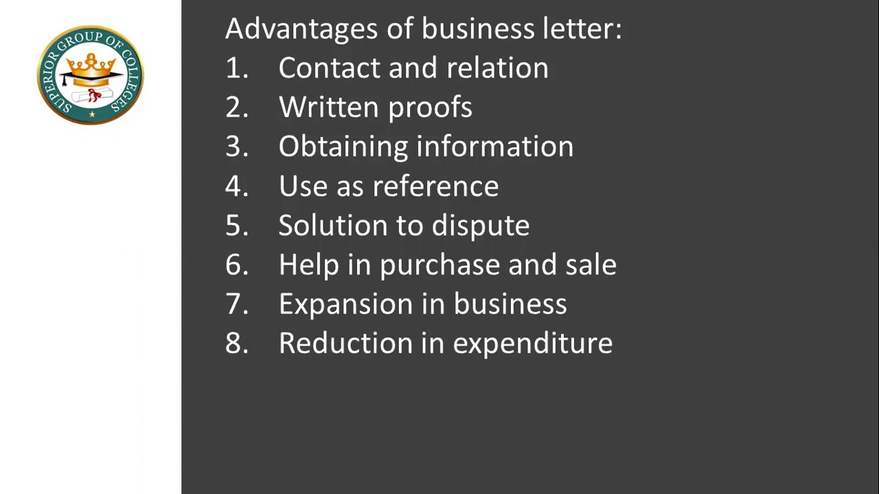 importance or advantages of business letter. YouTube