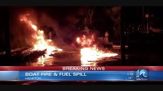 Hampton firefighters respond to boat fire