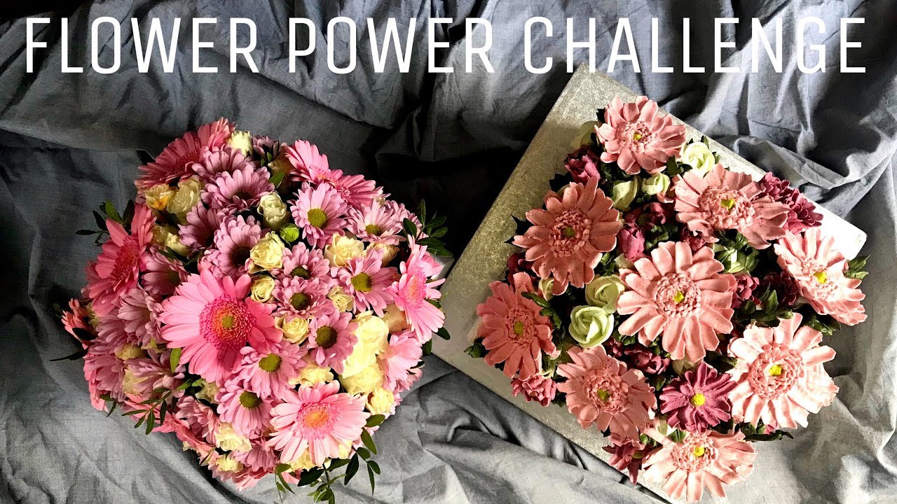 SERIA: KWIATY Z KREMU #12: 🌼 GERBERA I MARGARETKA 🌼  PLUS 🌼 FLOWERPOWERWRO CHALLENGE 🍃