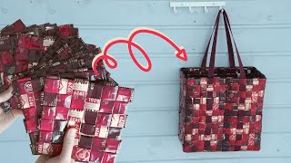 How to make a bag from coffee bags  Upcycling plastic coffee bags