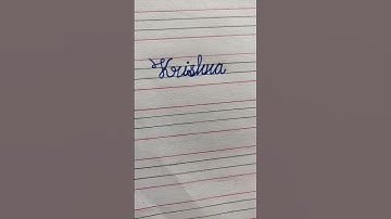 Krishna - How to write in easy cursive writing #shorts# *Krishna* Easy Cursive Writing