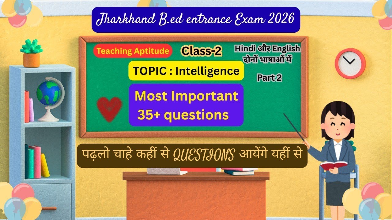 Most important questions of Intelligence // Questions practice// teaching aptitude bed // part 2