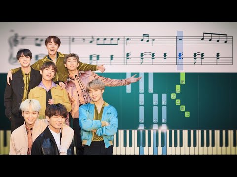 BTS - Dynamite - Piano Tutorial + SHEETS