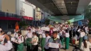 Protesters gather in Yangon, despite meeting ban screenshot 5