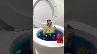 Mcdonalds Surprise Egg Surprise With 100 Prize In Worlds Largest Toilet Blue Pool