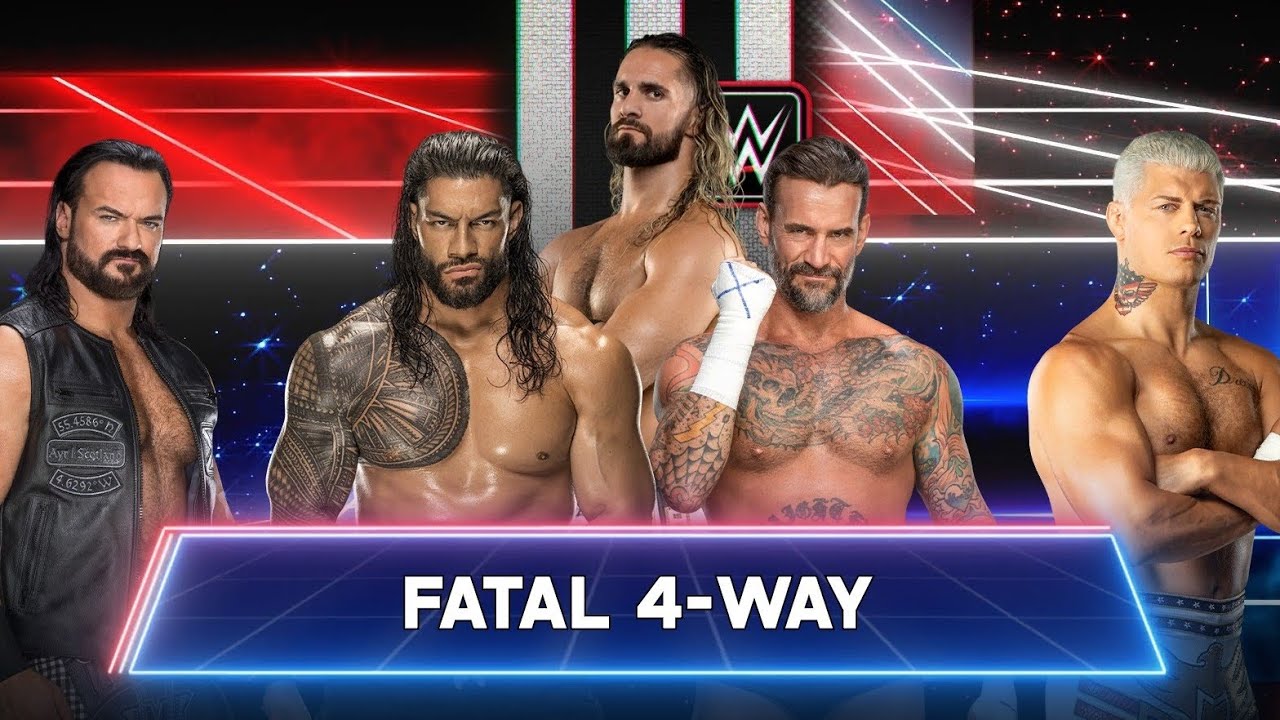 Roman Reigns vs CM Punk vs Drew McIntyre & Rhodes, WWE Saturday Night Main Event | WWE 2k25 Gameplay