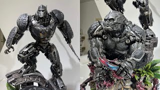 New transformers rise of the beasts Optimus primal statue on display prime 1 studio