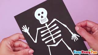 Q-tip Skeleton Craft - easy Halloween craft idea