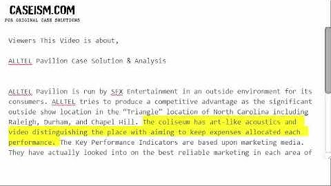 ALLTEL Pavilion Case Solution & Analysis-  Caseism.com