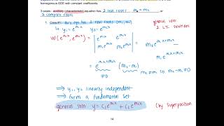 Diff Eq 4.3 Notes: Homogeneous Linear Equations with Constant Coefficients