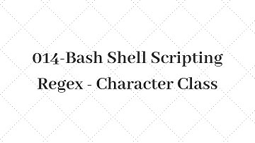 15 - Regex Character class