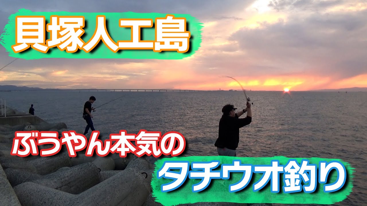 大阪 貝塚人工島でぶうやん本気のタチウオ釣り コロ釣り 関西 Youtube