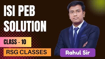 ISI PEB  Sample Question Class  - 10|| Rahul Sir || RSG Classes ||