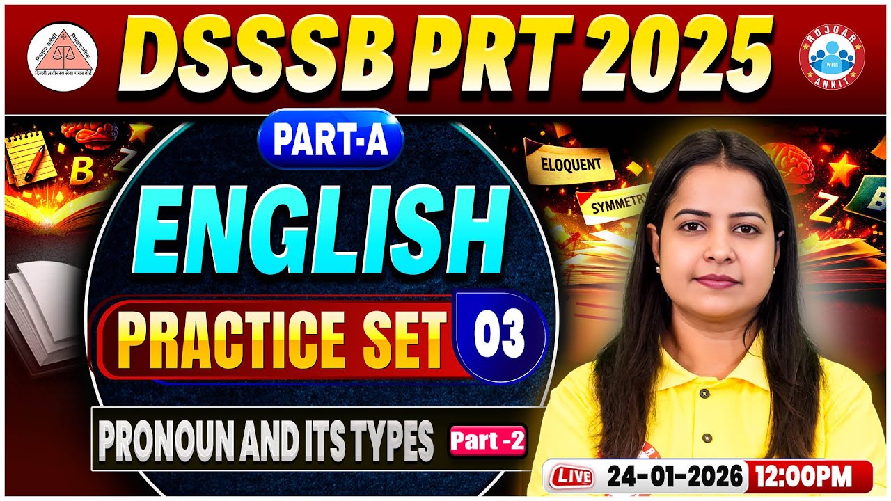 DSSSB PRT English Classes 2025 | Pronoun And it's Types | DSSSB PRT Part A English Practice Set 03