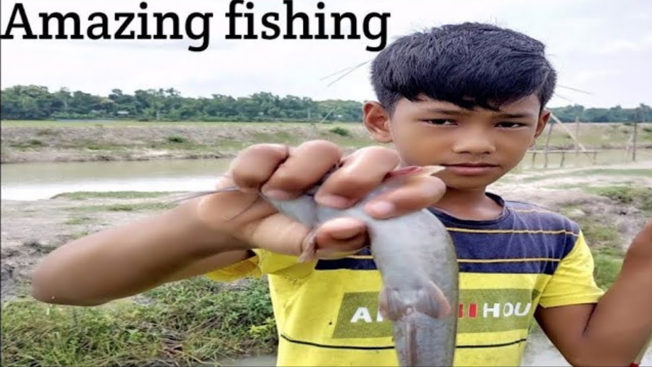 The boy is catfishing with great technique! Amazing fishing video YouTube