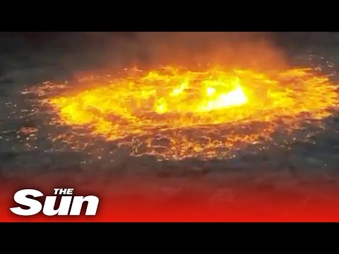 'Eye of Fire' - Gulf of Mexico ocean on fire after underwater gas leak