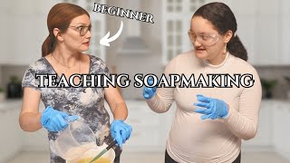 Teaching A BEGINNER How To Make Cold Process Soap | Cadence Rose
