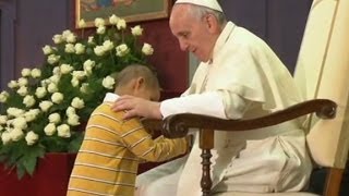 Little boy steals the show from the Pope