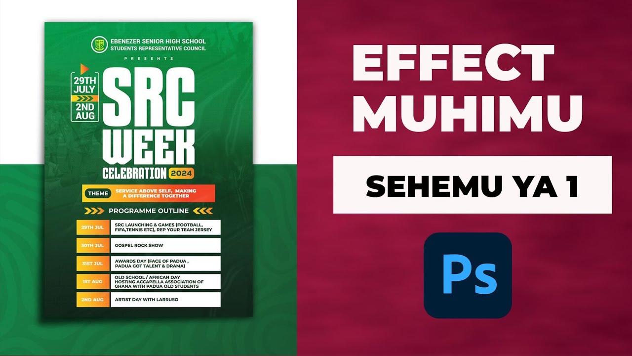 SEHEMU YA KWANZA. JINSI YA KUTUMIA EFFECT MUHIMU KATIKA GRAPHIC DESIGN. ADOBE PHOTOSHOP. 