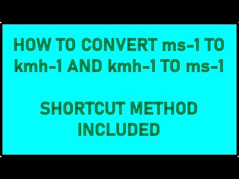Convert m/s To km/h And km/h To m/s - Shortcut method included