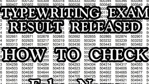 Typewriting Exam Result Released sep 2022 typewriting Exam Result pdf link discription how to check