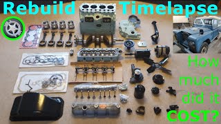 Revealed!  The cost of an engine rebuild  Time lapse 2.25 Petrol Land Rover Engine, Full Rebuild