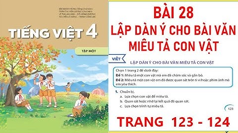 TIẾNG VIỆT LỚP 4:BÀI 28 LẬP DÀN Ý CHO BÀI VĂN MIÊU TẢ CON VẬT SÁCH KẾT NỐI HAY NHẤT