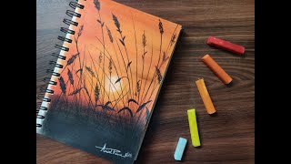 Easy soft pastel sketch tutorial "A SUNSET VIEW" screenshot 5