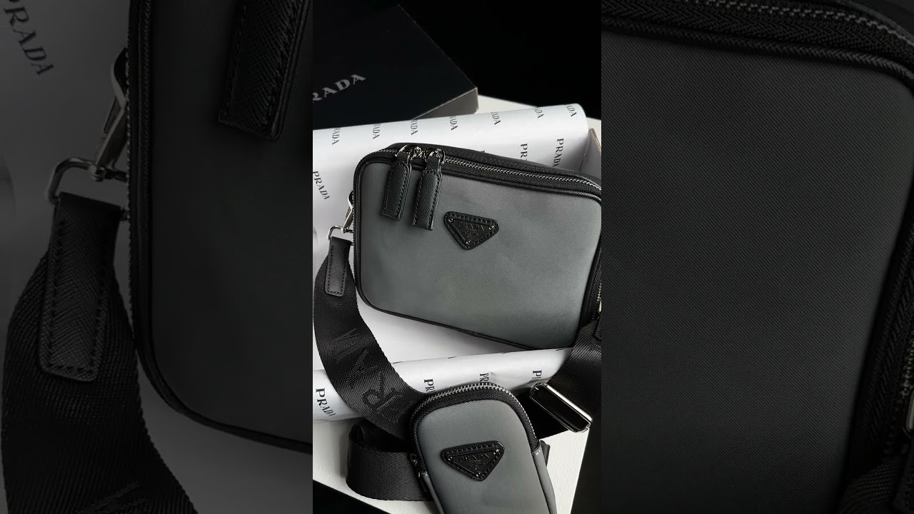 Prada Brique Re-Nylon and Saffiano leather bag Grey