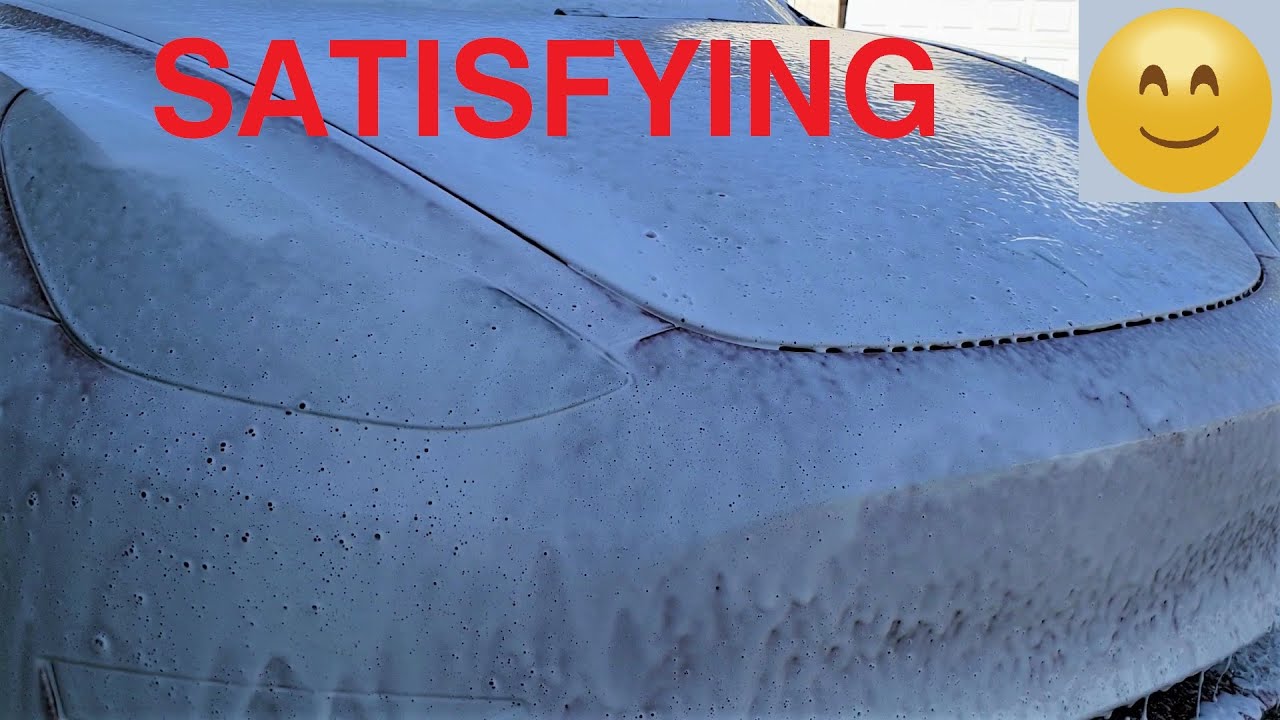 Relaxing satisfying touchless maintenance wash Tesla Model 3
