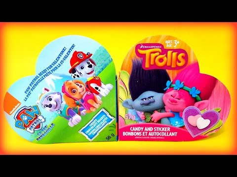 PAW PATROL & TROLLS Poppy, Branch Valentines Day Hearts, Candies