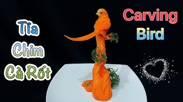 Tỉa Chim Cà rốt đơn giản || vegetable carving || by Nhựt Trần Vlog