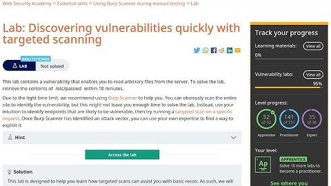Web Security Academy | Essential Skills | 1 - Discovering Vulnerabilities Quickly Targeted Scanning