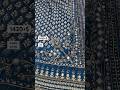 Georgette printed saree with val moti border and beads hand work on flowers and real mirror handwork