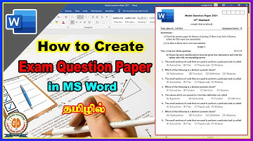 How to Create Exam question Paper in Ms word | Tamil
