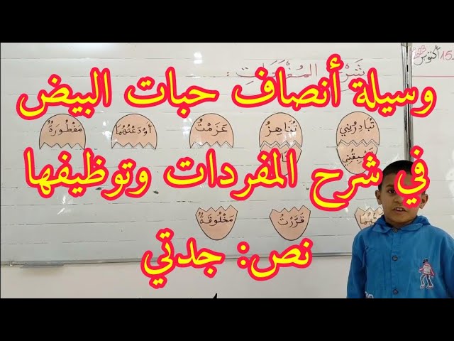 وسيلة أنصاف حبات البيض، شرح وتوظيف المفردات، نص جدتي، السنة الرابعة ابتدائي