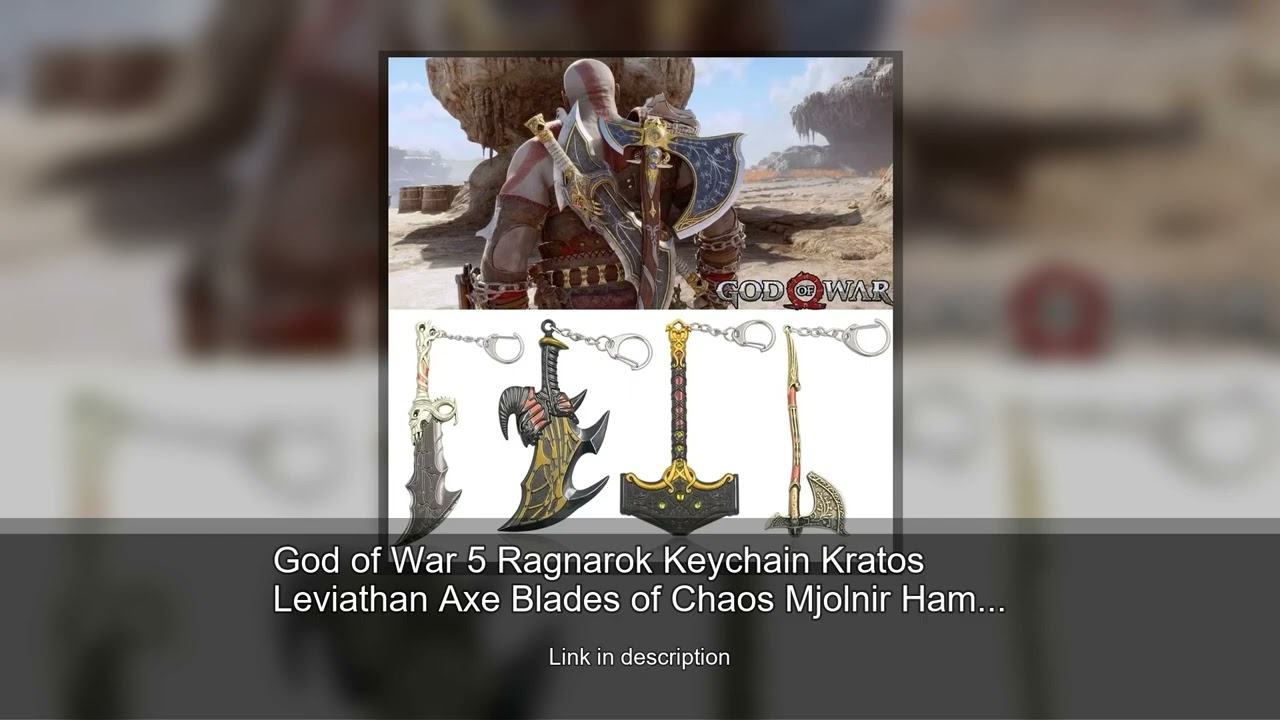 God of War 5 Ragnarok Keychain Kratos Leviathan Axe Blades of Chaos Mjolnir Hammer Weapon Penda