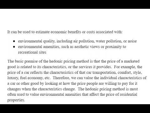Hedonic Price Method