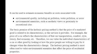 Hedonic Price Method
