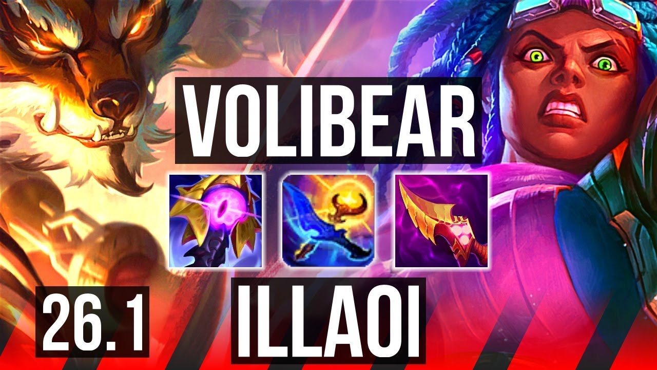 VOLIBEAR vs ILLAOI (TOP) | 57K damage, 5k gold comeback | KR Master | 26.1
