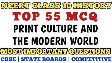 Best MCQ Class 10 Print Culture and Modern World // Class 10 History MCQ // Class10 // MCQ NCERT