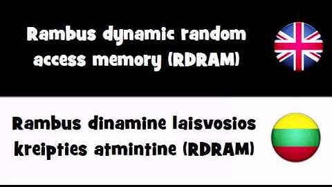 SAY IT IN 20 LANGUAGES = Rambus dynamic random access memory (RDRAM)