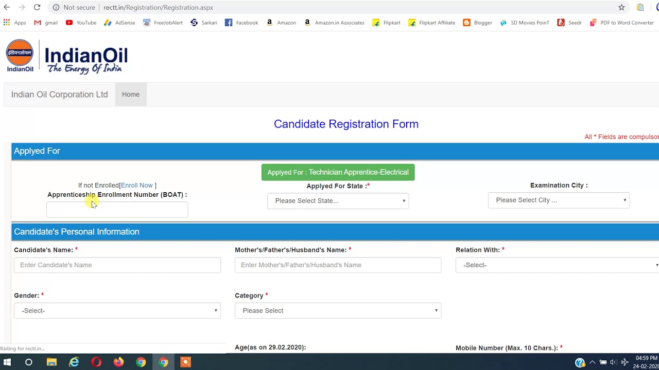 IOCL Technician & Trade Apprentice 2020 | 500 posts | how to apply in iocl