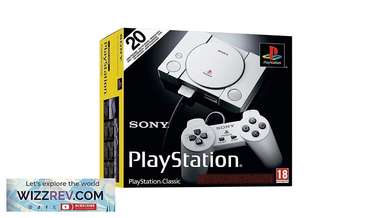 Игровая консоль Sony Playstation Classic с 20 предустановленными играми Playstation в праздничном...