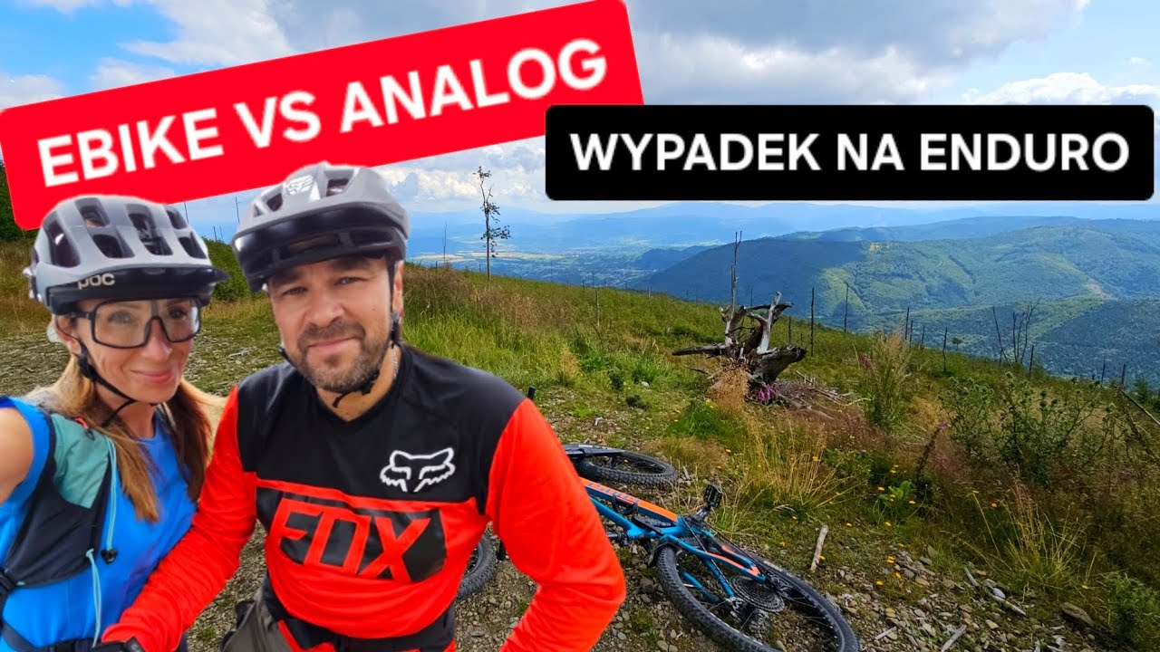EBIKE vs ANALOG wypadek enduro Hiphopa Air Skrzyczne Szczyrk rower elektryczny trip Beskidy emtb mtb