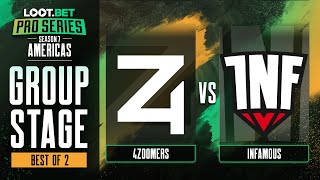 4 Zoomers vs Infamous Game 1 - Pro Series 7 AM: Group Stage w/ KMart & ET